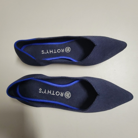Rothy's The Point Navy Flats Size W8. - Picture 2 of 11